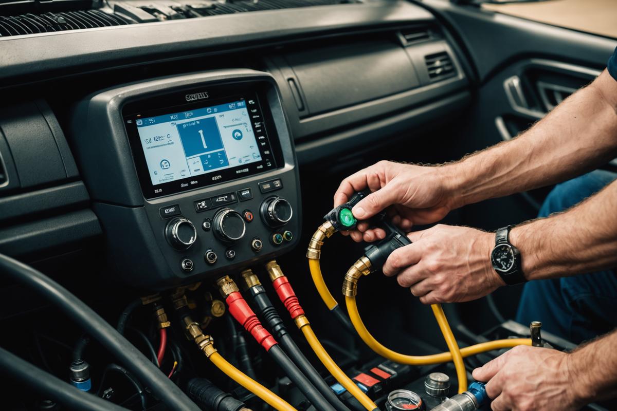 Recovery and recharge machine connected to a luxury vehicle